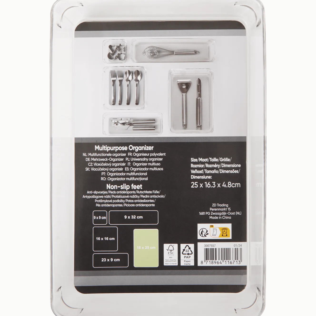 Anti-slip organizer