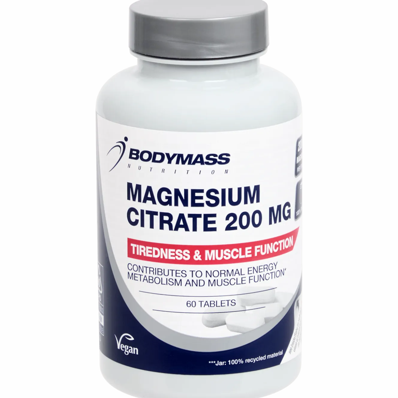 Bodymass magnesiumcitraat-tabletten 200 MG