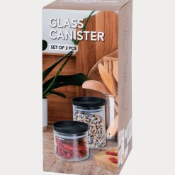 Glazen voorraadpottenset