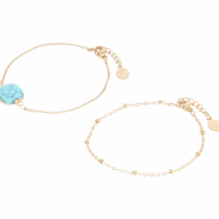 Gold plated armbandjes met edelsteen