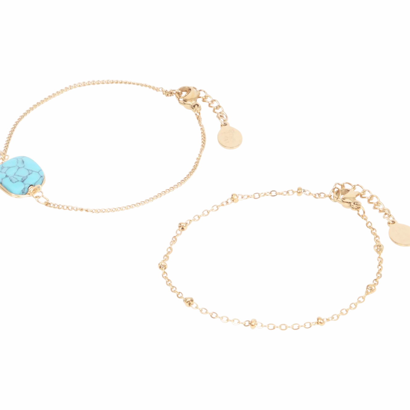 Gold plated armbandjes met edelsteen