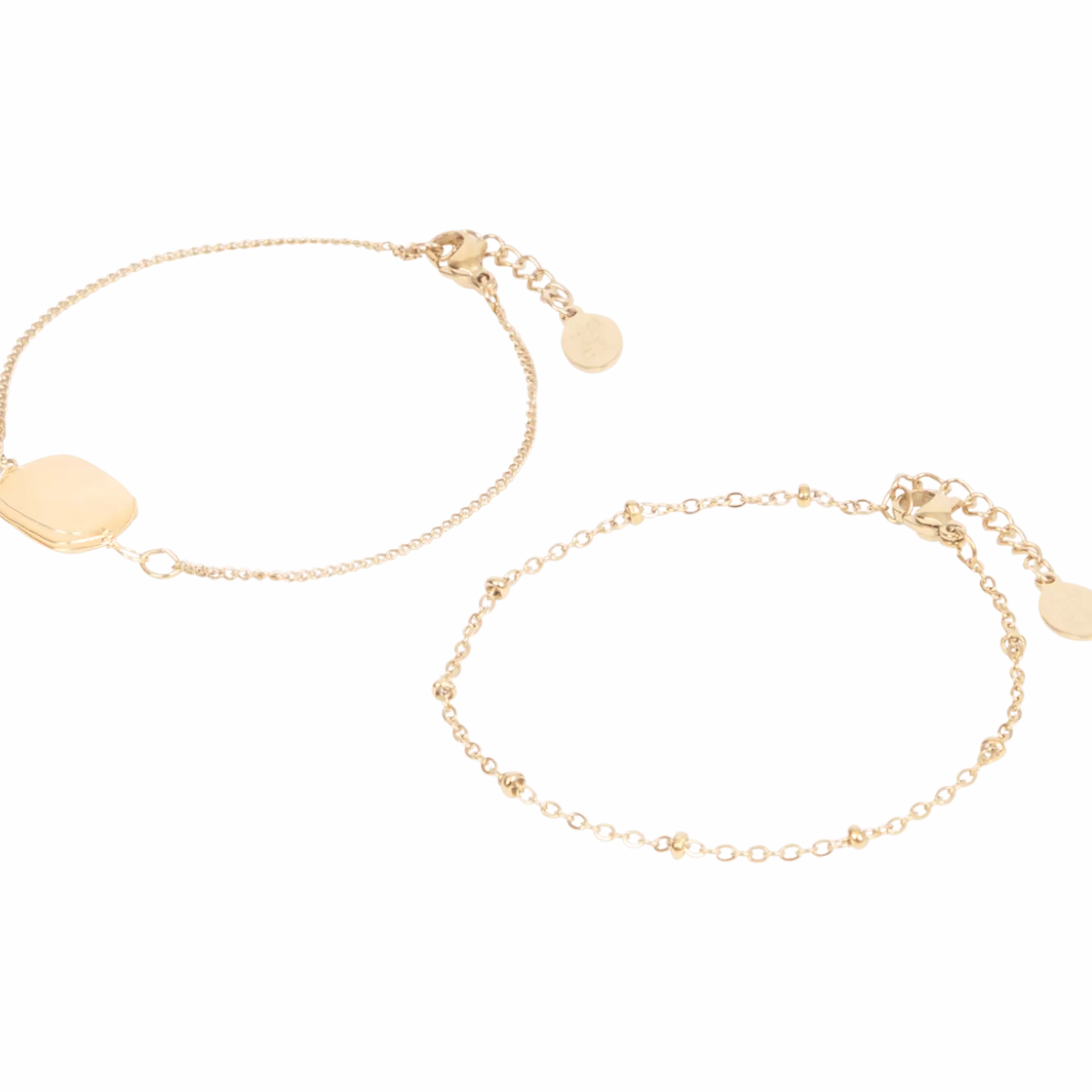 Gold plated armbandjes met edelsteen