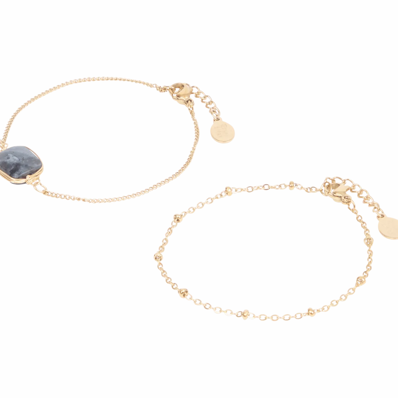 Gold plated armbandjes met edelsteen
