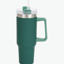 Grote thermosbeker met rietje