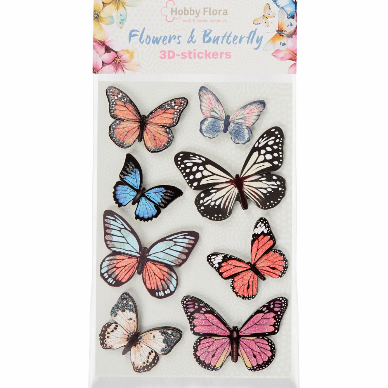 Hobby Flora vlinder- en bloemenstickers
