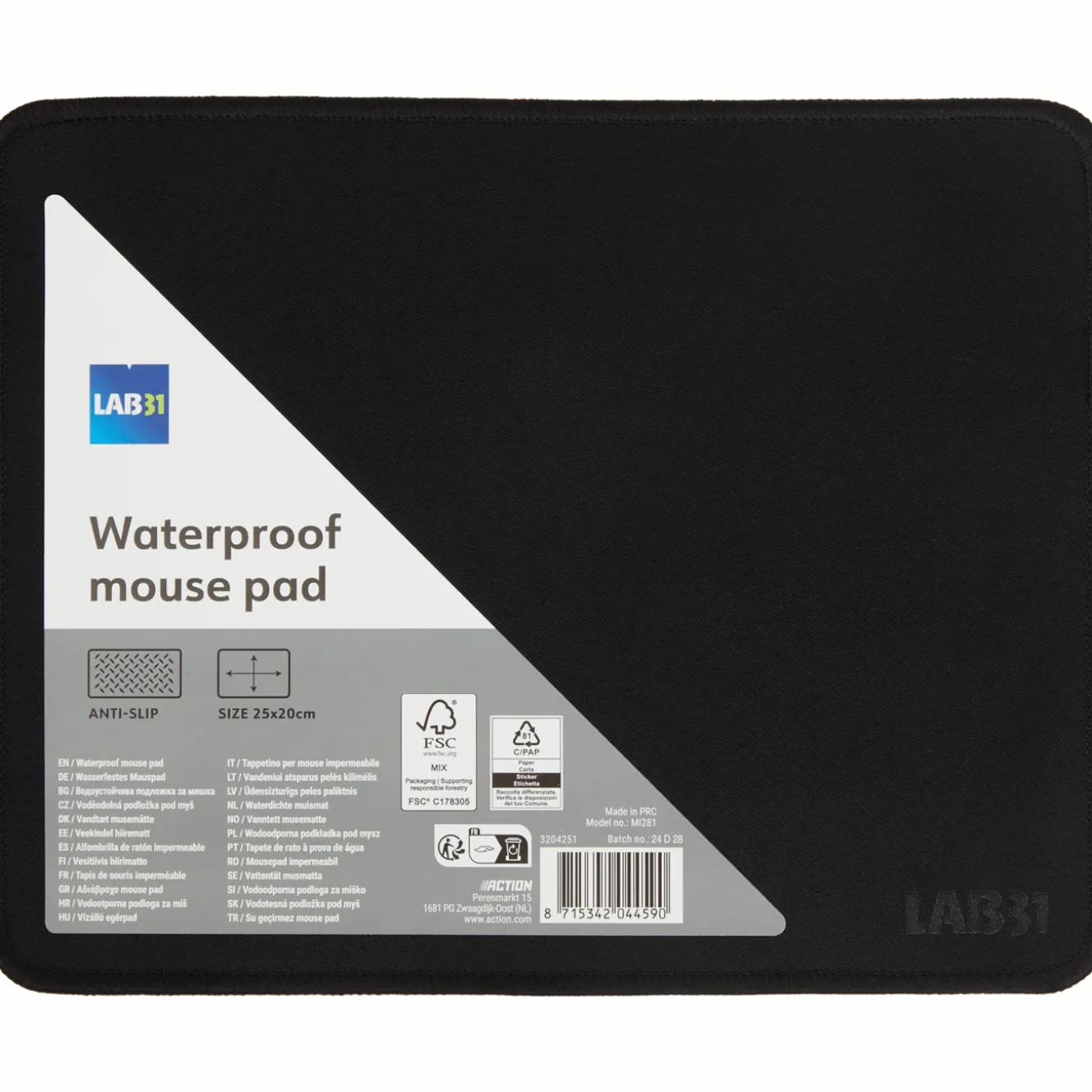 Lab31 waterproof muismat