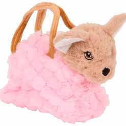 Pluchen hond in handtas