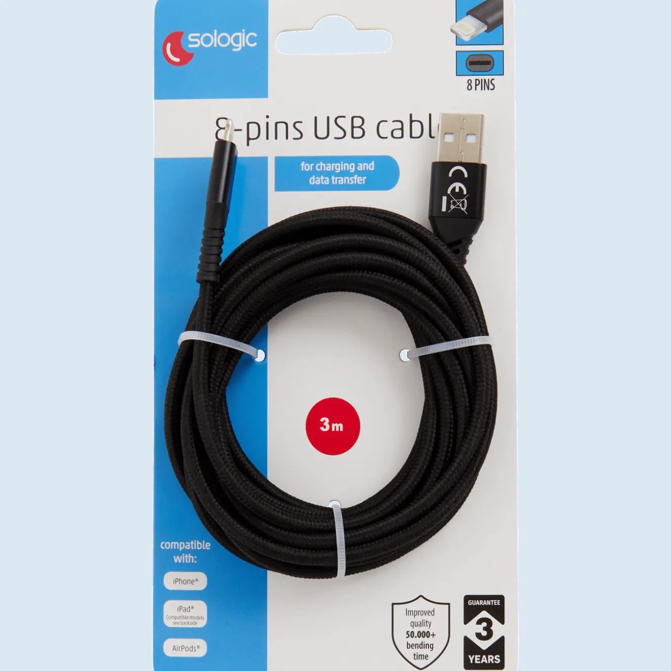 Sologic laad- en datakabel 8-pins
