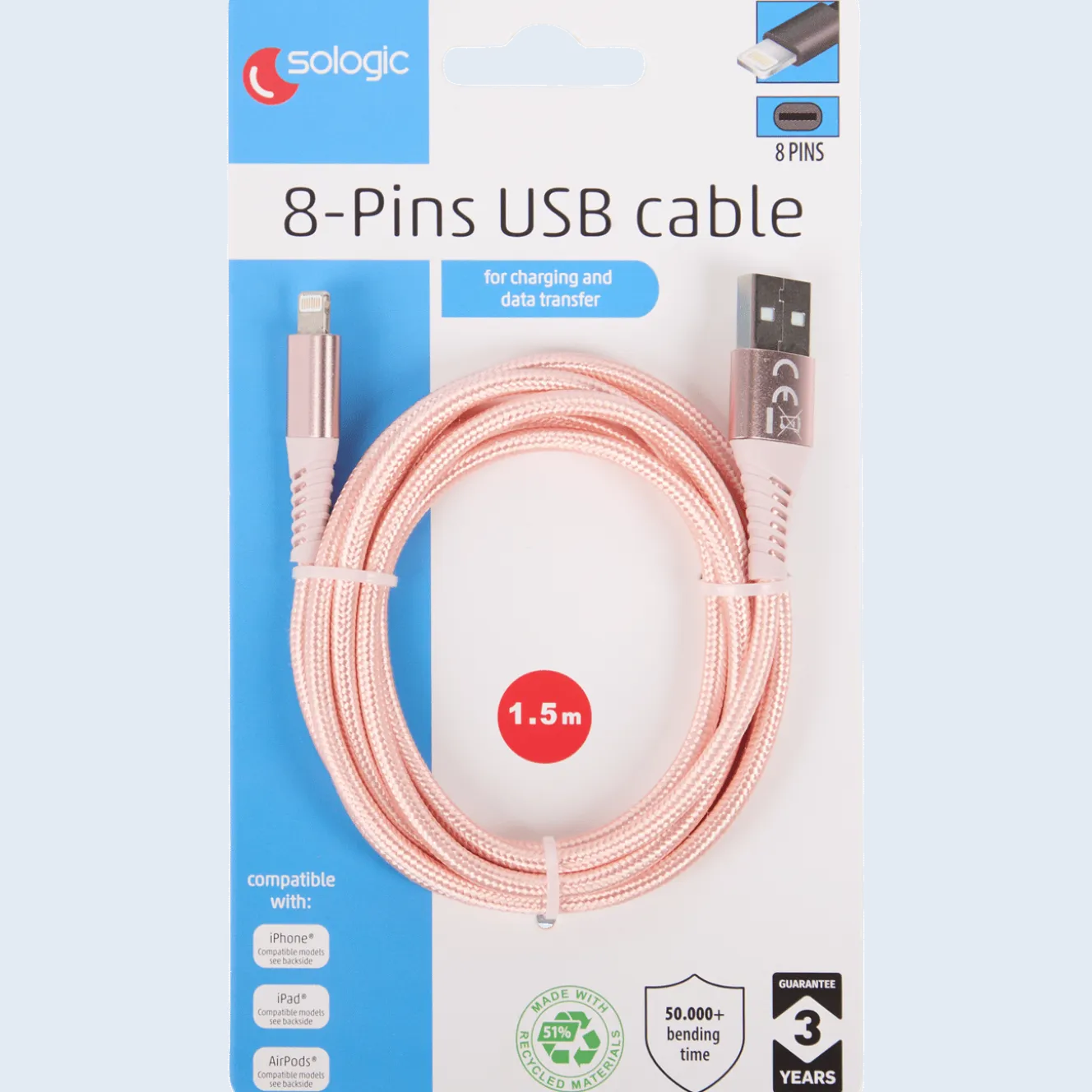 Sologic laad- en datakabel 8-pins