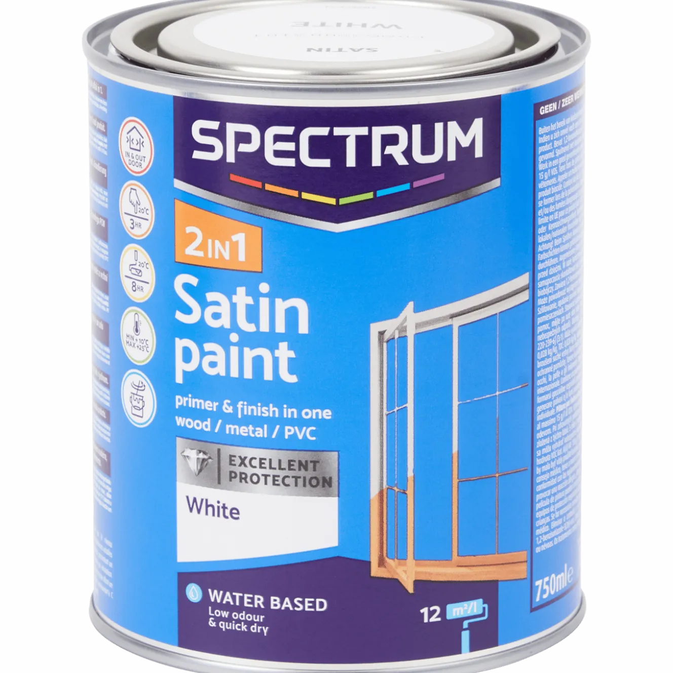 Spectrum 2-in-1 satijnglans verf wit