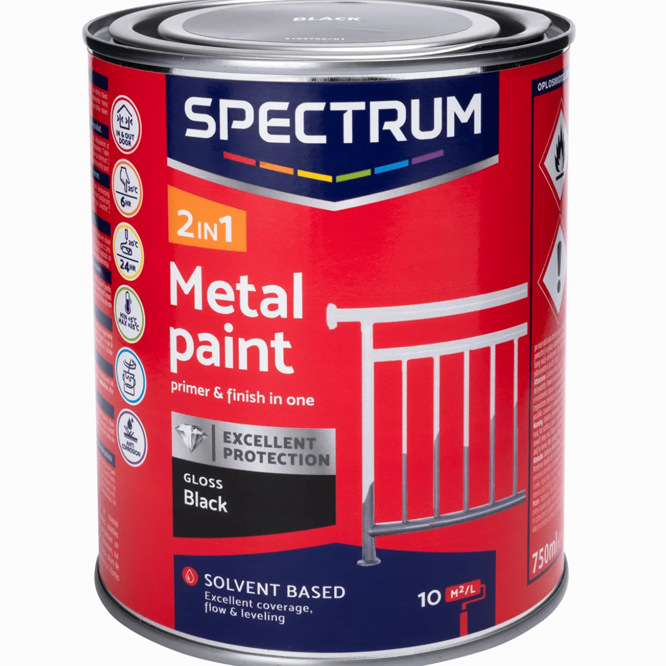 Spectrum 2-in-1 zijdeglans metaallak zwart