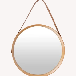 Studio Home spiegel met lederlook hengsel