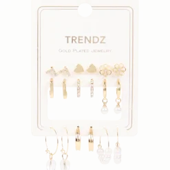 Trendz vergulde oorbellenset
