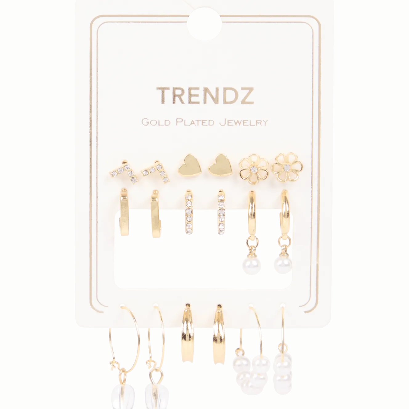 Trendz vergulde oorbellenset