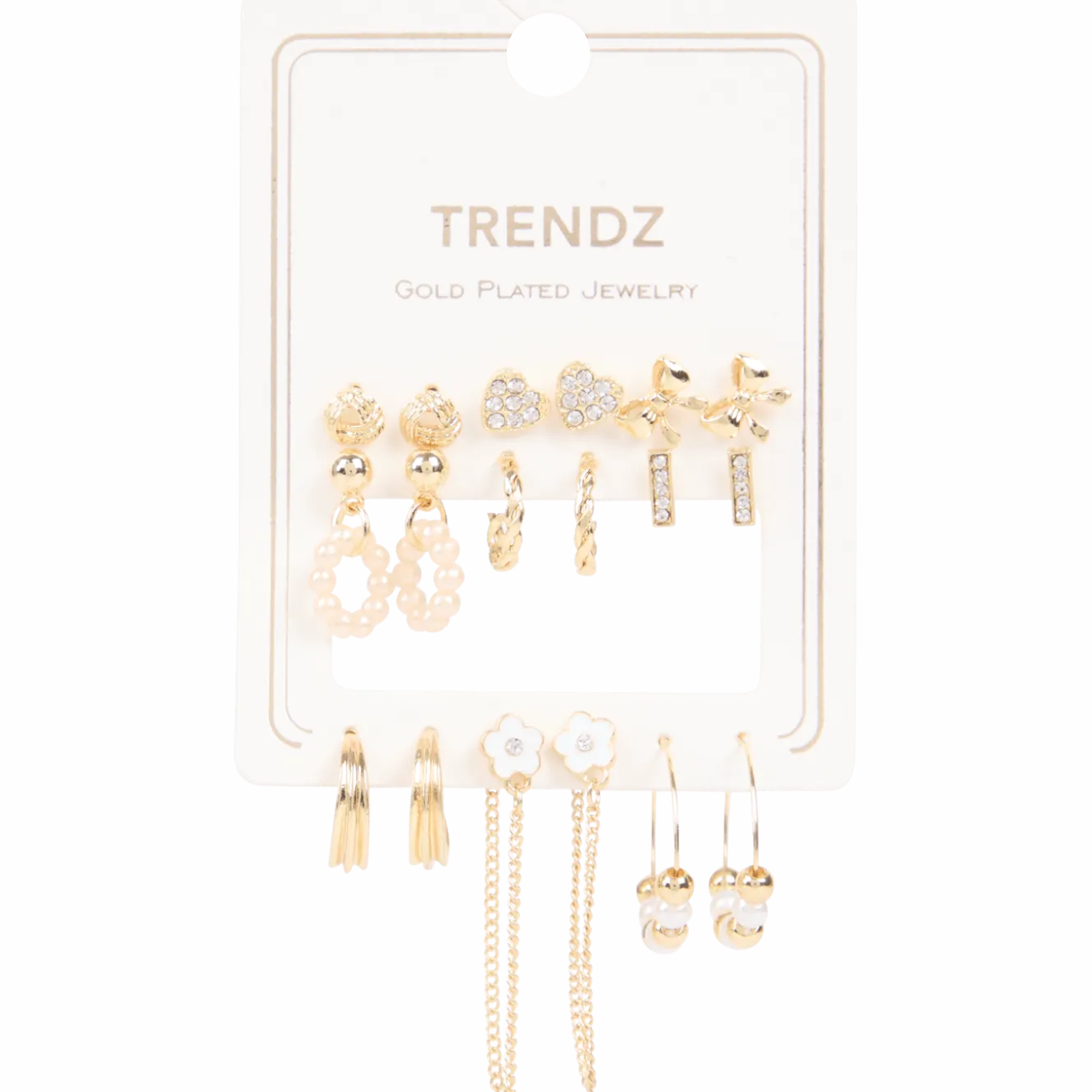 Trendz vergulde oorbellenset