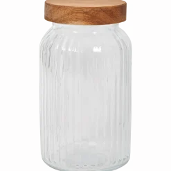 Voorraadpot met houten deksel