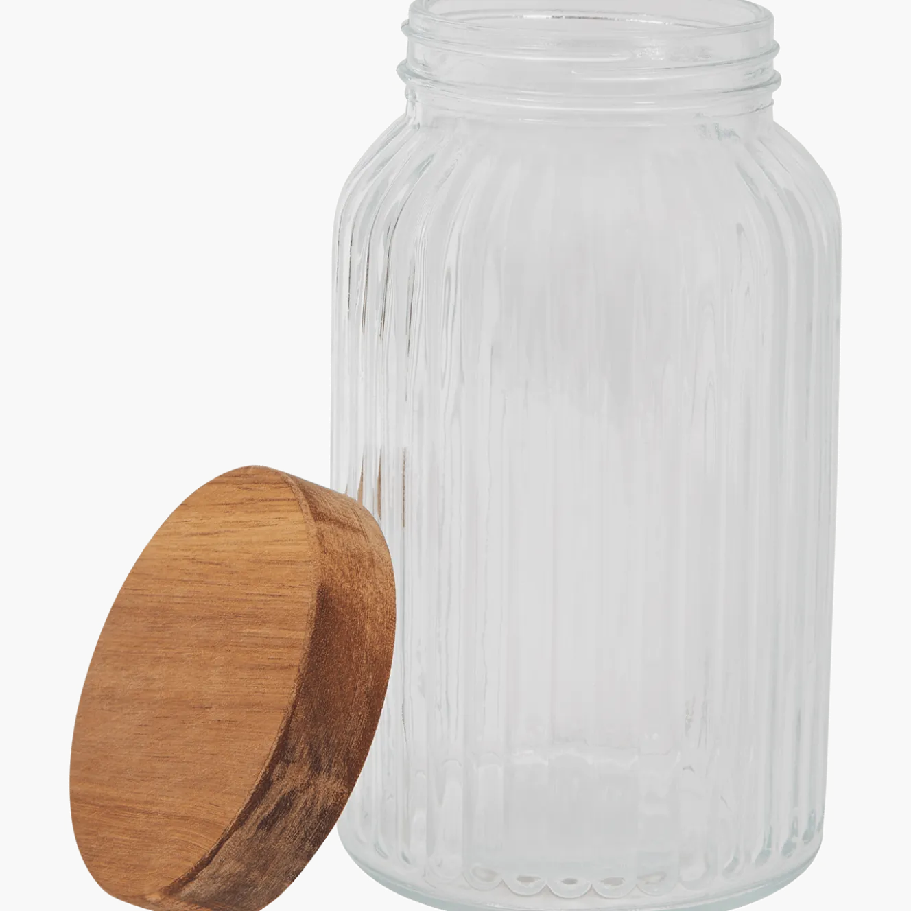 Voorraadpot met houten deksel